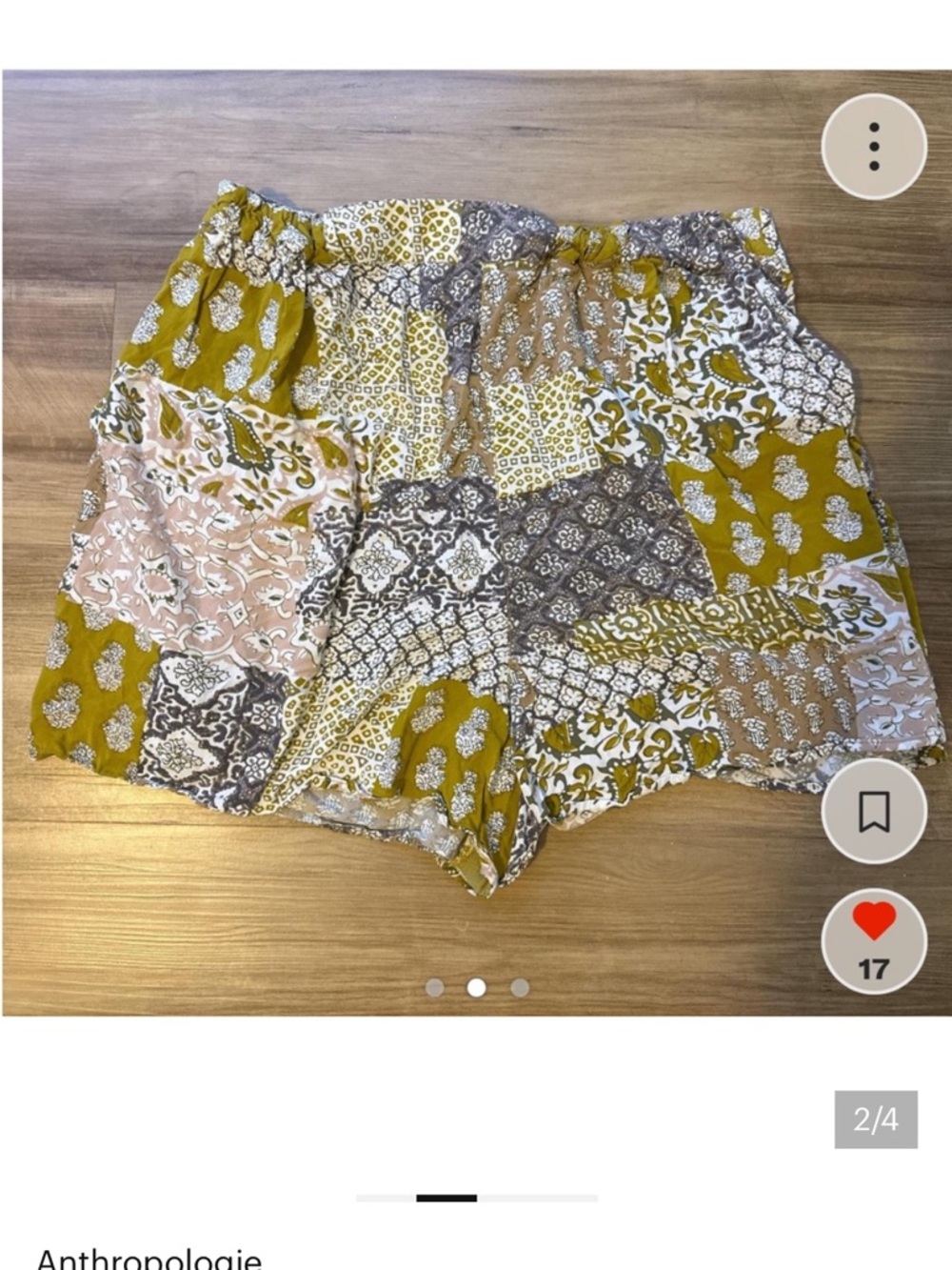 Anthropologie Maeve High-Waist Patchwork Flowy Boho Shorts